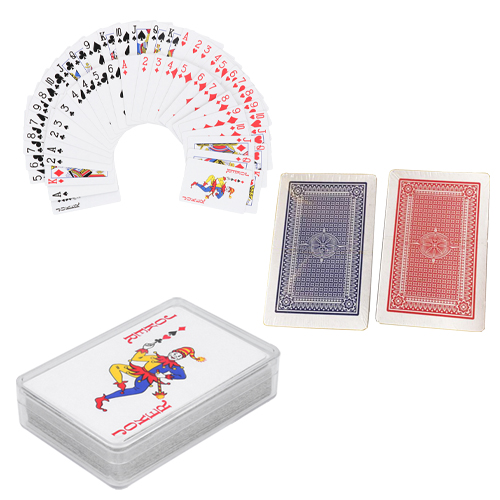 TL-017, Juego de cartas con estuche de plástico. (colores variados rojo y azul)